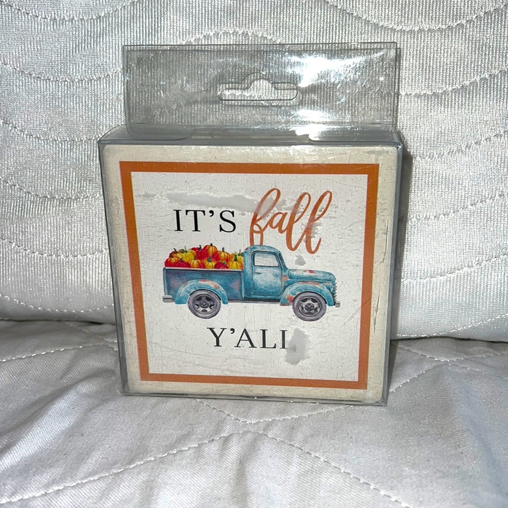 Robert Stanley “It’s Fall Y’all” Truck Coasters NWT